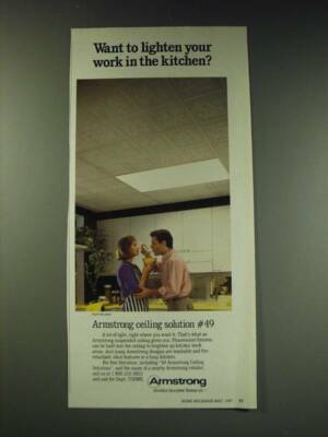 1987 Armstrong Royal Oak Panel Ceiling Tile Ad - Want to lighten your work