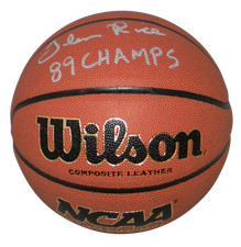 GLEN RICE SIGNED MICHIGAN WOLVERINES WILSON NCAA BASKETBALL BECKETT W/ 89 CHAMPS