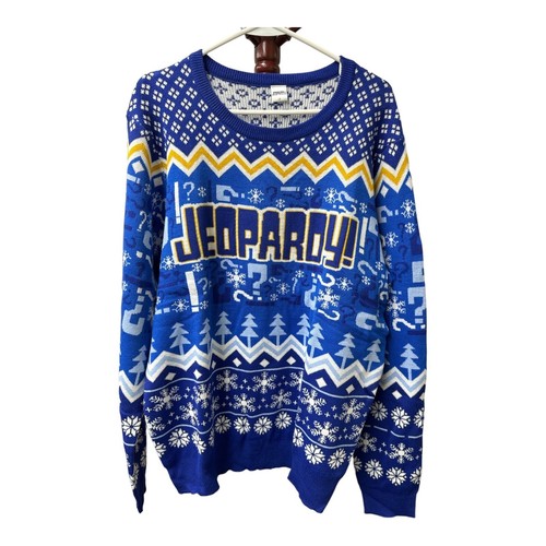 Blue Christmas Star Trek Sweater Size L- Free Shipping - Picture 4 of 4