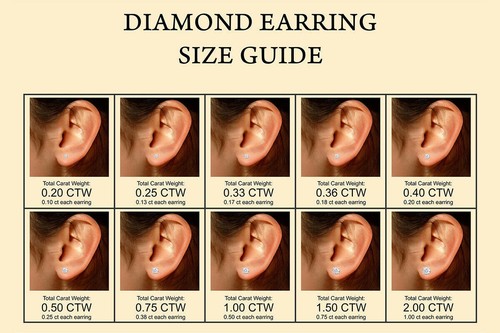 Lab-Created Round Brilliant Solitaire Diamond Martini Stud Earrings in 14K Gold - Picture 5 of 11