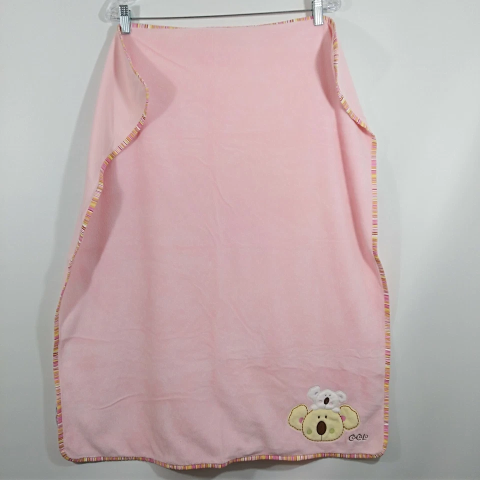 Manta Koala Bebé Cocalo Rosa 27 x 34 Guardería Suave Borde a Rayas  Foto 2 de 4