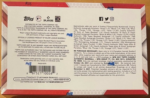 2021 Topps Clearly Authentic Baseball Factory Sealed Box - Picture 2 of 4