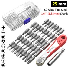 29/44Pcs Mini 25mm PH PZ Hex TORX Assorted Screwdriver Bits Set 1/4" Hex Shank