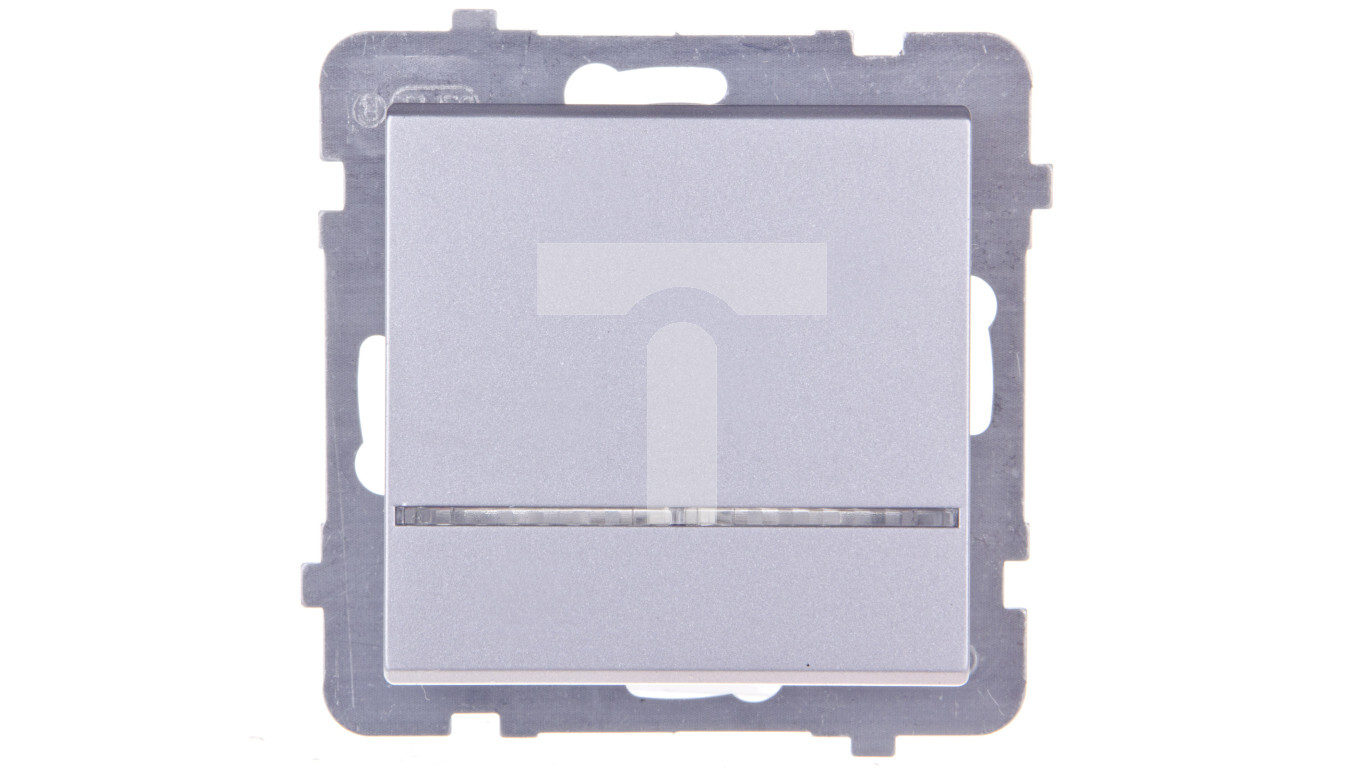 SONATA Single switch with illumination, matt silver ŁP-1RS/m/38 /T2UK