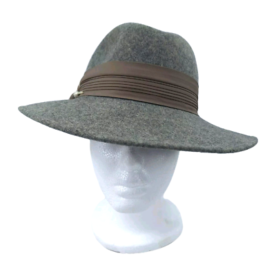Light Gray Wool Felt Fedora Hat Classic Short Brim Fedora - The Phoenix – Agnoulita Hats main image 3