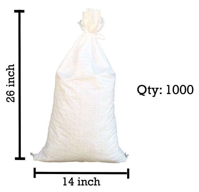 Sandbags For Sale 1000 White 14" x 26" Sandbag Sand Bags Bag Poly by