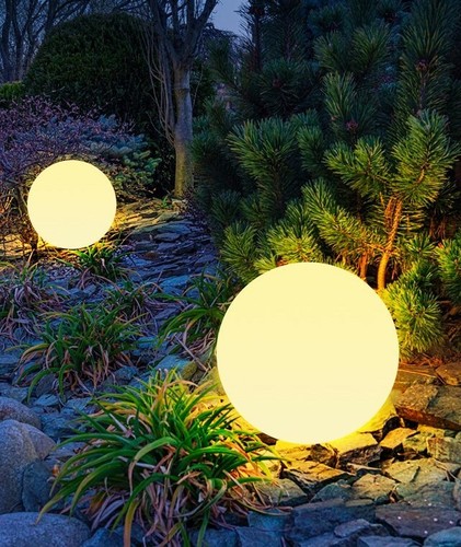 Solar Ball Light IP65 Waterproof Outdoor RGB Pathway Lawn Spike Lamp 30CM - Picture 7 of 30