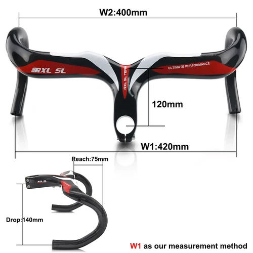 380-440mm Carbon Road Bike Integrated Handlebar Internal Routing Handlebar - Picture 32 of 48