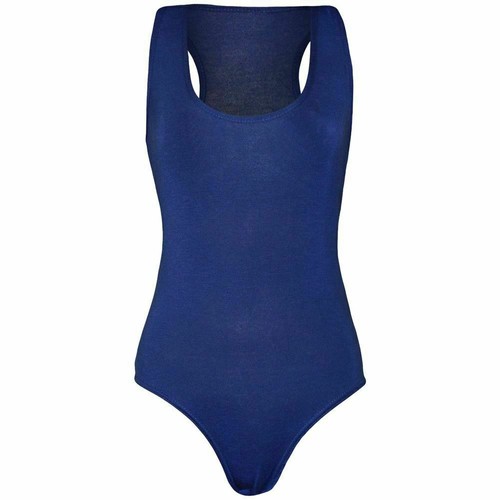 New Womens Racer Back Sleeveless Bodysuit Ladies Stretch Leotard Muscle Vest Top - Picture 165 of 165