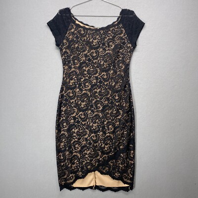 bisou bisou black lace dress Bisou Bisou Dress Women L Black Lace Sheer Whimsigoth Fairy Grunge Y2K Feminine