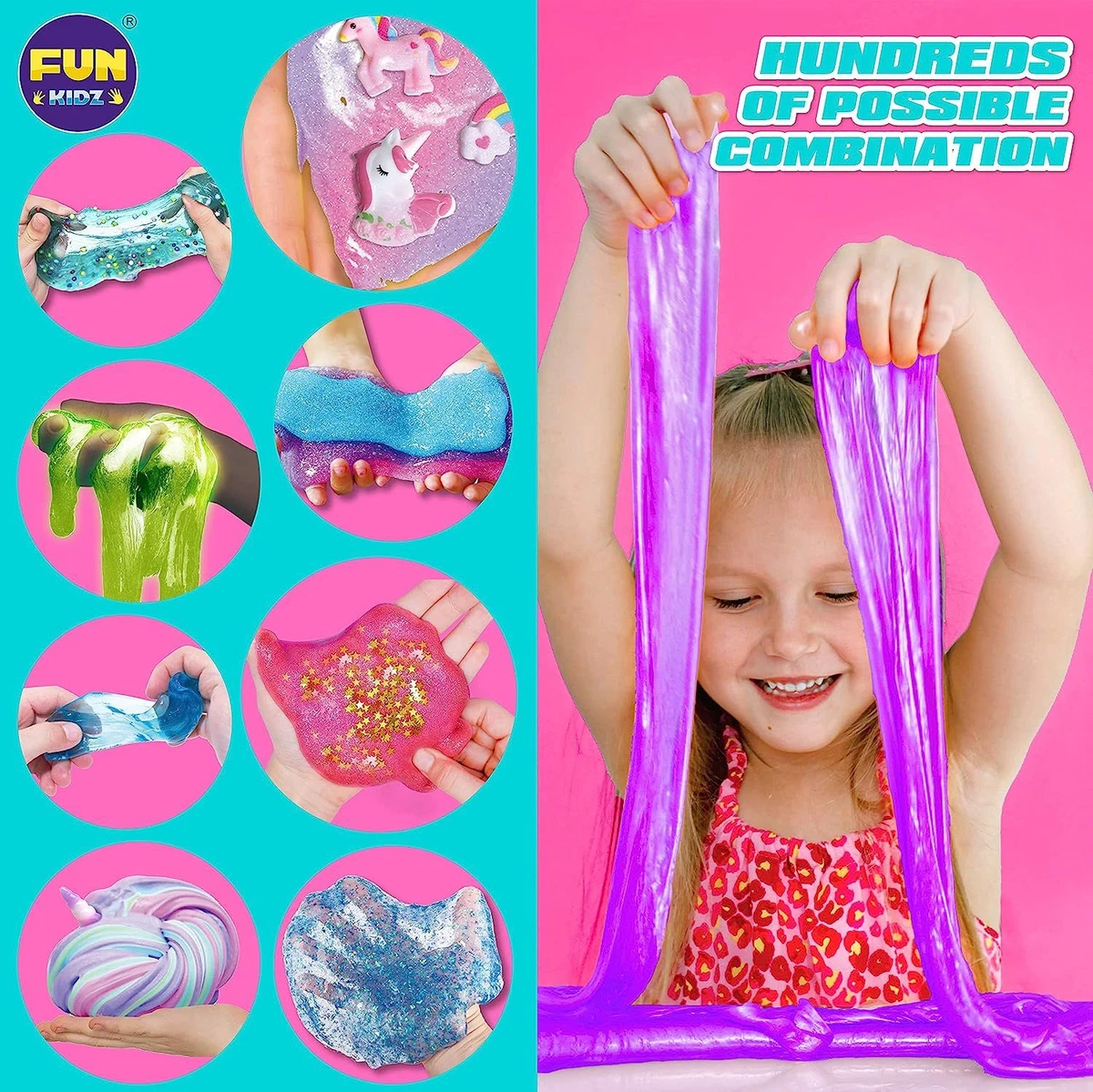 Fluffy Unicorn Slime Kit for Girls, FunKidz Cloud Slime Gift for Ages 6+  Kids Fun Slime Making Kit Awesome Craft Toy Birthday Present Ideas