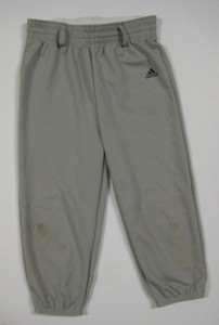 elastic waist youth baseball pants gray drawstring belted adidas boy medium