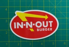 In N Out Burger Decal Bumper Sticker (Red Oval 1990's) New INO