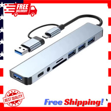 7/8 Port USB-C Hub Adapter - 5G Speed Multi Splitter for PC, Laptop MacBook US