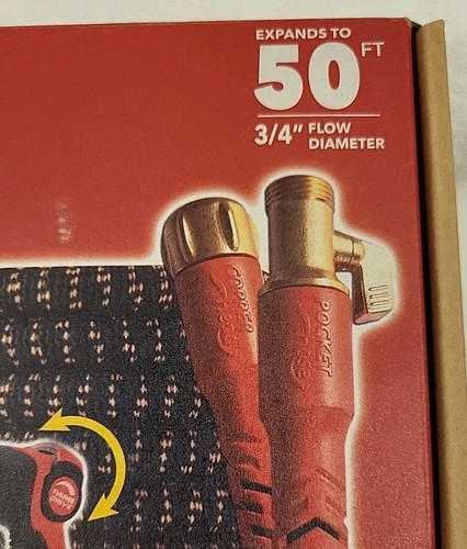 Pocket Hose Copper Head w/New Pocket Pivot Expandable Garden Hose 50 FT, AS-SEEN - Picture 2 of 5