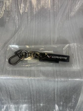 Corvette - Genuine Leather Keychain Car Key Chain Ring - NEW