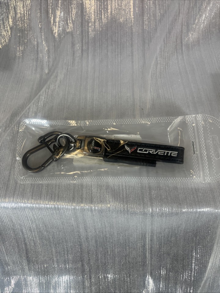 Corvette - Genuine Leather Keychain Car Key Chain Ring - NEW | eBay