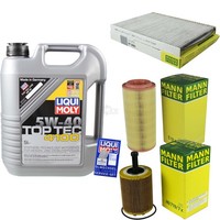 Inspektionspaket 5L Liqui Moly Top Tec 4100 5W-40 FüR VW Lupo 1.4 TDI Polo Seat
