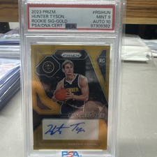 2023-24 Panini Prizm - Rookie Signatures Hunter Tyson #RSI-HUN Gold Wave...
