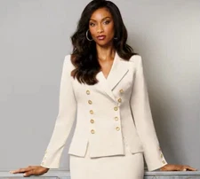 Size 14 Monroe and Main White Formal Church Funeral Party Perfect Jacket