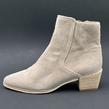 RAG  BONE Rover Zip Mid Heel Booties Taupe Suede Women's Size 8 US