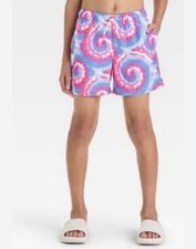 Art Class Boy's Tie Dye Printed Swim Trunks Pink Large 10/12 Youth