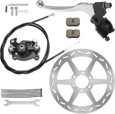 Mini Bike Brake Lever 180mm Disc Rotor + Rear Caliper Black 