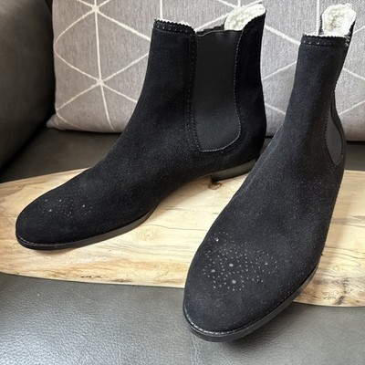 UNUTZER Chelsea Boots Sz 41 US 10-10.5N NARROW Black Suede HANDMADE VENICE $869