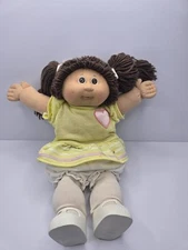 Cabbage Patch Kid 1984 Coleco Brown Hair Brown Eyes Yellow Outfit Dimple
