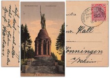 AK Teutoburger Wald Hermannsdenkmal 1922 Bahnpost Hannover - Altenbeken