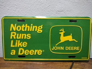 Nothing Runs Like a Deere License Plate used condition