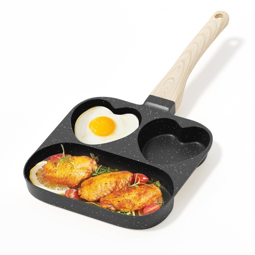 Breakfast Frying Pan, 3-Cup Egg Pan, Nonstick Granite Omelette Skillet, Panca...