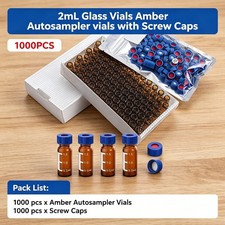 2ml Autosampler Amber Vials 1000 Packs HPLC Vial 9-425 Vial with Blue Screw Caps