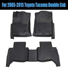 For 2005-2015 Toyota Tacoma Crew Cab Tpe Front Rear Floor Mats Liners Set 3pcs