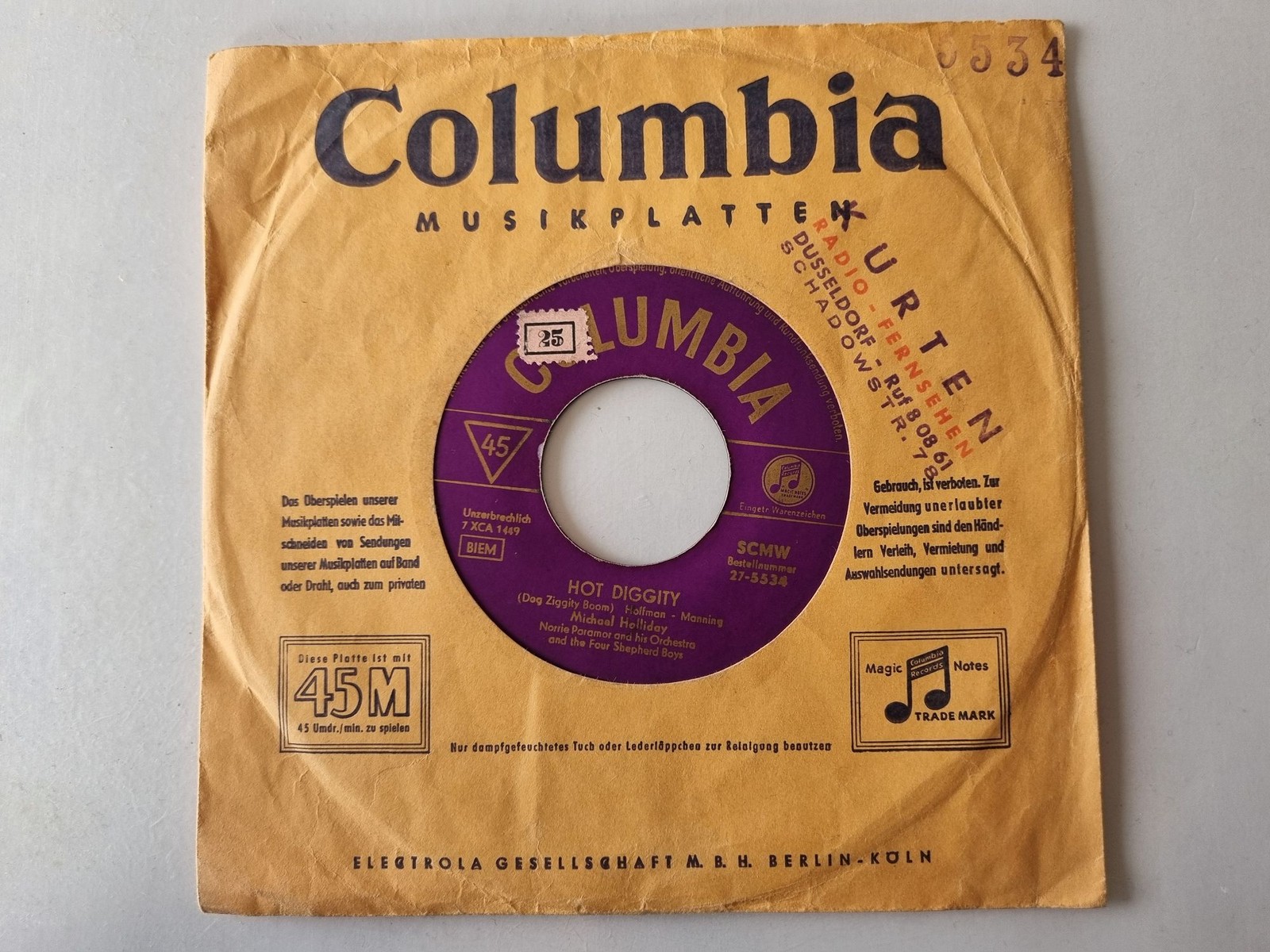 Michael Holliday - Hot Diggity 7'' Vinyl Germany