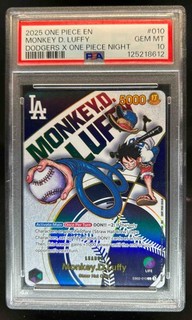 2025 One Piece EN Monkey D. Luffy Dodgers X One Piece Night #010 PSA 10 Gem Mint