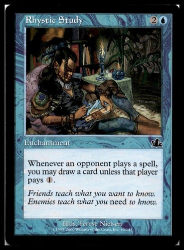 Rhystic Study Prophecy Magic the Gathering MTG Lightly played