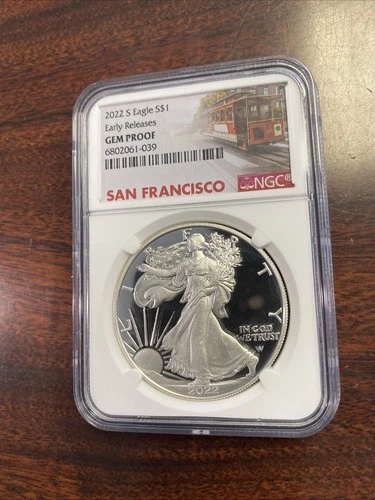 2022 S PROOF AMERICAN SILVER EAGLE NGC PF70 UCAM FIRST DAY ISSUE