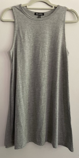 Billabong🌹Dress Size Medium Heathered Grey Knit Sleeveless Swing Mini Woman