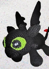 * Pre-Order * Night Fury Dragon Stuffie - Handmade/Crocheted