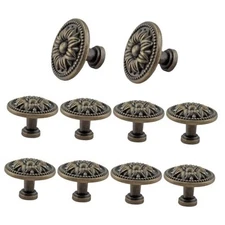 12 Pack Vintage Dresser Knobs - Bronze, Small Drawer Knobs, Antique C Type