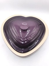 Le Creuset 2.4L Stoneware Heart Shaped Casserole Dish with Lid Purple #10