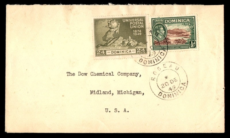 Mayfairstamps Dominica 1949 Roseau to Midland MI Cover aaz_27963