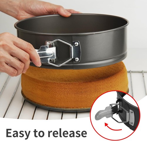 Springform Pan 9" Nonstick - Cheesecake with Removable 9 Inch, Black - Picture 3 of 7
