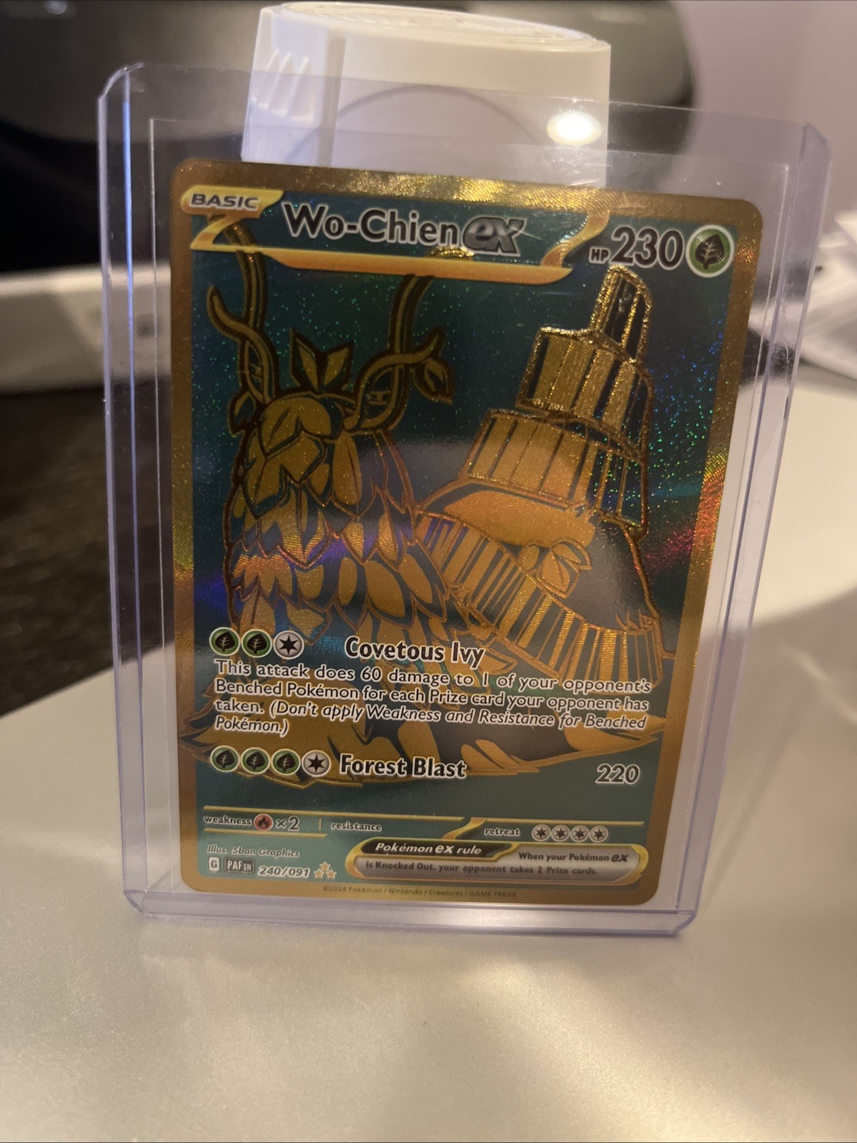 Pokémon TCG Wo-Chien EX 240/091 Paldean Fates Hyper Rare Card Near Mint