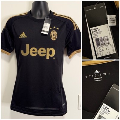 BNWT Juventus 2015/16 Third Jersey Shirt 15/16 3rd Top Kit Black