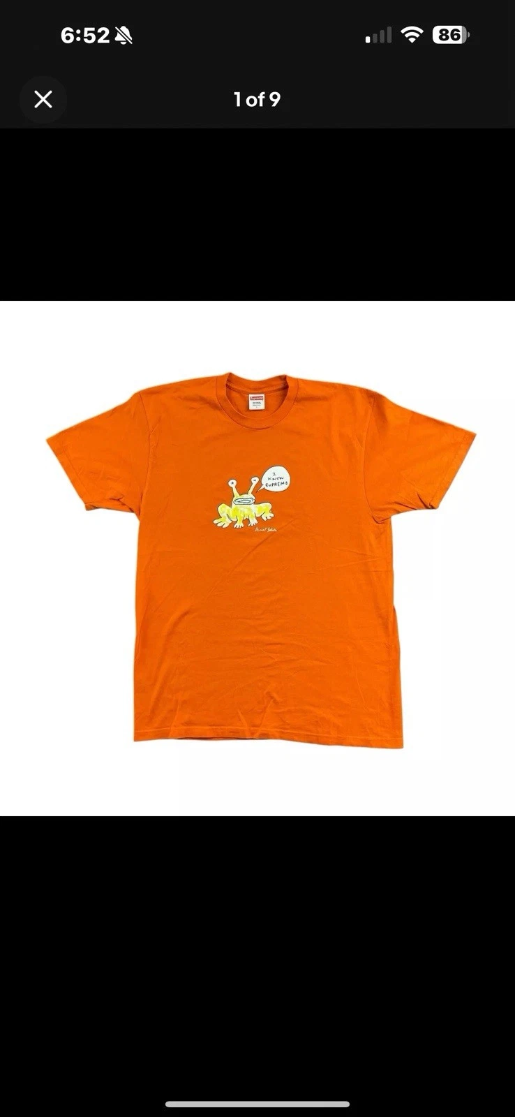 T shirt orange Supreme Daniel Johnston SS20 I Know Supreme taille L ? Neuf