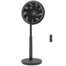 HOMCOM Pedestal Fan with Oscillating, Tilt, Adjustable Height, Timer, Black