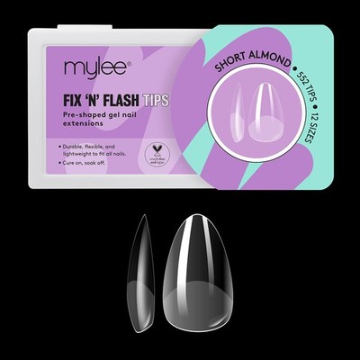 Mylee Fix N Flash Soft Gel Tips - kurz 176 g (1er Pack), mandel 