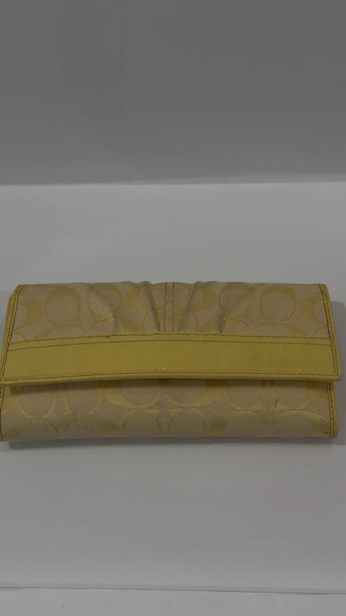 小物 COACH Signature Long Wallet Yellow rare Coach Yellow Folding Wallets for Women for sale | eBay